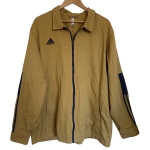 Adidas Men's Size 2XL Golden Beige Full Zip Tiro Soccer Jacket 3 Strips Logo